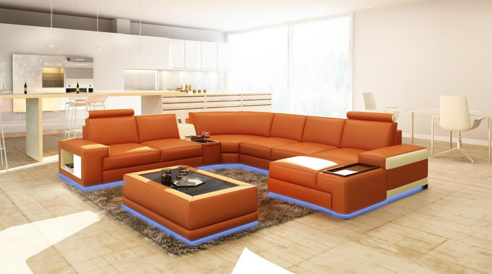 Leather Sofa Couch Living landscape U-shape Design Modern Sofa 5103 Sofas