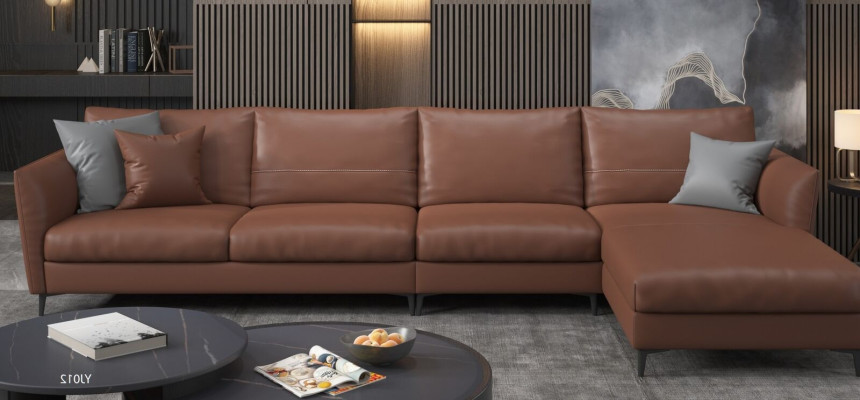 Living landscape design modern sofas corner corner sofa L-shape leather sofa couch