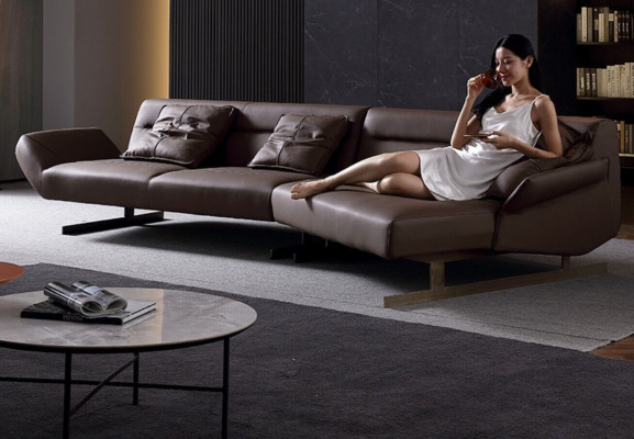 Design Corner sofa Living landscape Sofa Couch L-shape Upholstery Couches Leather