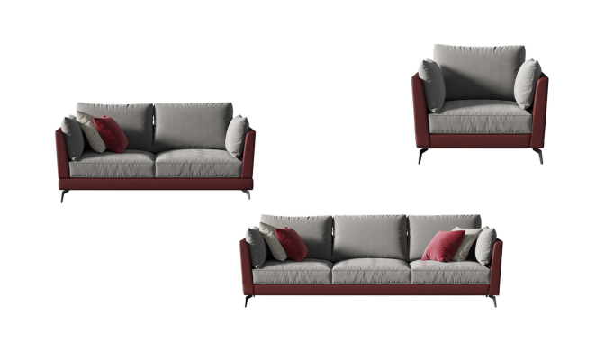 Sofa set 3+2+1 Seater Fabric Textile Living landscape Sofas Couches Upholstery