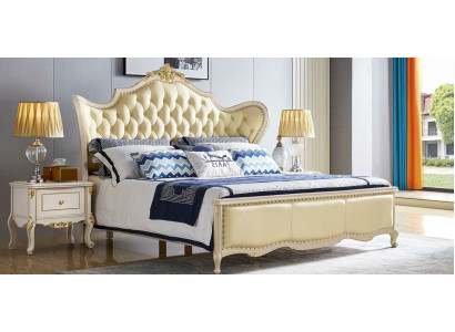 Bed Luxury Double Beds Upholstered bed Solid wood Leather Bedroom Chesterfield Bed Luxury Double Beds Upholstered bed Solid wood Leather Bedroom Chesterfield