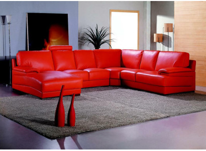 Leather sofa Living landscape Corner sofa Upholstery Corner Seat Couch Suite U-shape XXL Big