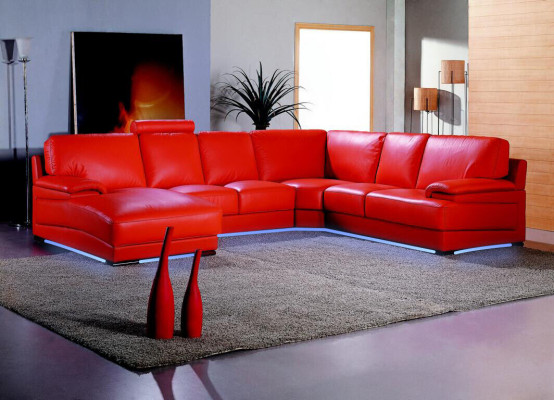 Leather sofa Living landscape Corner sofa Upholstery Corner Seat Couch Suite U-shape XXL Big