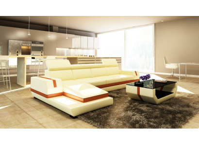 Modern Design Corner sofa Big Leather Suite Corner sofa Living room Seat