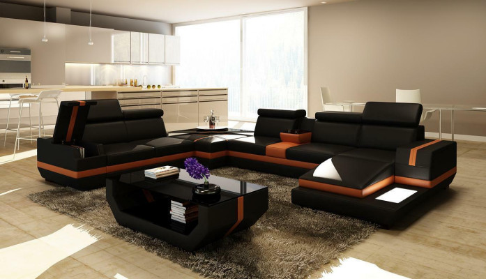 Leather sofa Couch Living landscape U-shape Design Modern Sofa Corner Sofas Design 5099