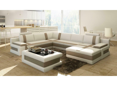 Leather Sofa Couch Living landscape U-shape Design Modern Sofa Corner Sofas
