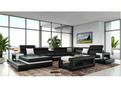XXL Leather Sofa Corner sofa Design Big Sofa Couch Upholstery Corner Seat Decor Suite