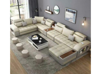 Corner sofa U-shape Seat Furniture Living landscape Luxury Upholstery Modern Relax Sofa Couch
