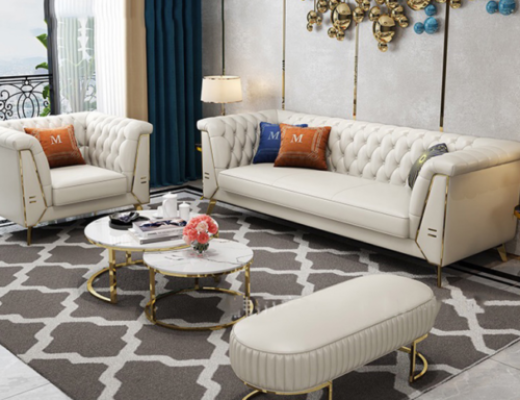 Luxury Chesterfield Sofa set 3+2 Seater Coffee table Furniture Couch