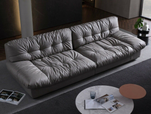 Big xxl Living room Leather Modern Design Sofa Couch 4 Seater Textile