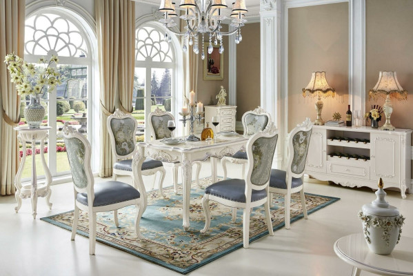 Classic Baroque 4x Armchair Group Chesterfield Chair Sets Solid wood
