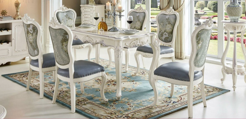 Classic Baroque 4x Armchair Group Chesterfield Chair Sets Solid wood