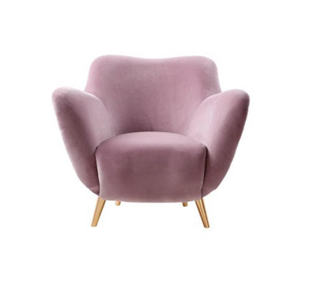 Armchair Wing Chair 1 Seater Seat Fabric Luxury Living room Modern Pink