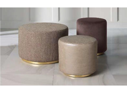 Group Stool Footstool Polyester Living room Seat Fabric Beige Luxury Seater 3pcs