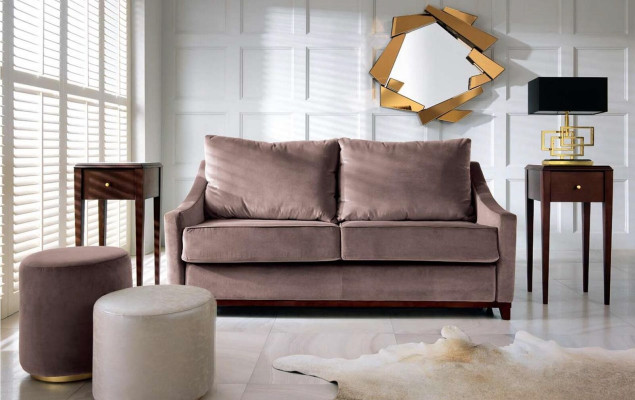 Group Stool Footstool Polyester Living room Seat Fabric Beige Luxury Seater 3pcs
