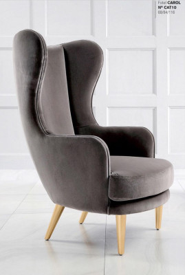 Wing Chair Armchair Recliner 1 Seat Seat Fabric Luxury Living room Modern Gray new
