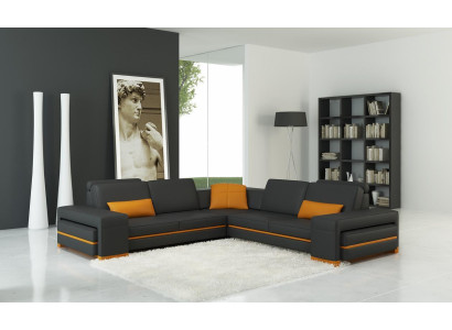 Leather sofa couch living landscape L-shape design decor modern sofa corner sofas