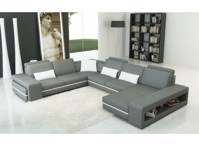 Leather Sofa Couch Living landscape U-shape Design Modern Sofa Corner Decor Sofas