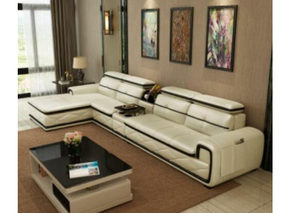 Luxury Leather Sofa Corner sofa L-shape Upholstery Modern Relax Seat Furniture Living landscape