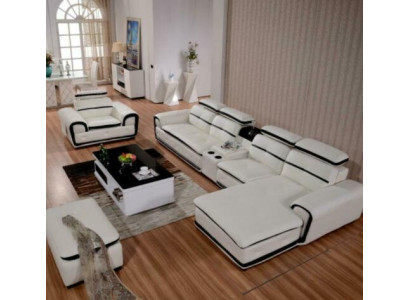 Luxury Corner suite Corner sofa L-shape Upholstery Relax Modern Seat Furniture Living landscape
