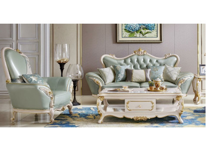 Classic sofa set 2-piece set 31 seater leather sofa seating set Complete couch