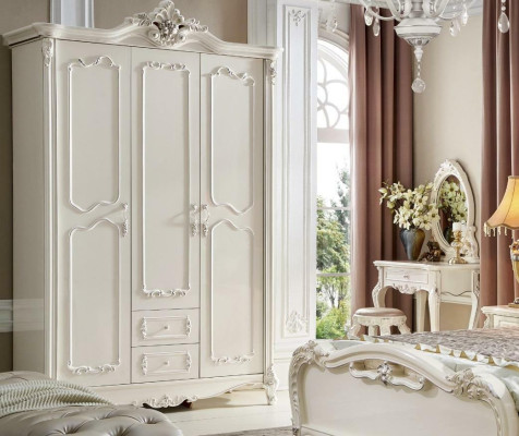 Classic r Style Wardrobe Solid wood Cabinets Coat rack Wardrobe Baroque new