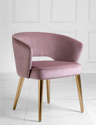 Luxury Dining room chair Chair Armchair Seater 1 Seat Club Chair Fabric Dining room Pink