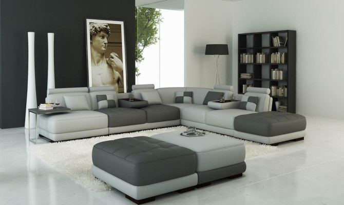 XXL Designer Living landscape Upholstery L-shape Corner sofa Corner Suite Sofa