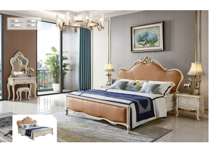 Design Bed Upholstery Leather Double bed Bedroom Ehe 180x200 Solid wood