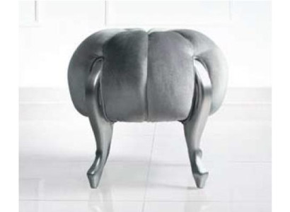 Luxury Stool Footstool Polyester Living room Seat Fabric Gray Luxury Stool Velvet