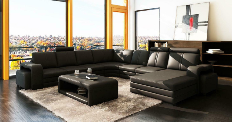 XXL Multifunction s Leather Couch Couch Big Sofa Upholstery Decor Corner sofa Modern