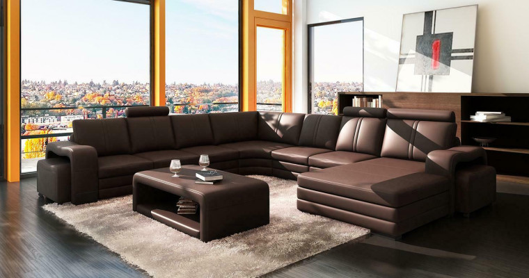 XXL Multifunction s Leather Couch Couch Big Sofa Upholstery Decor Corner sofa Modern
