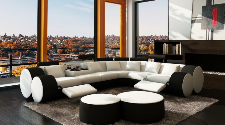 XXL Multifunction s Leather Couch Couch Big Sofa Upholstery Corner sofa Decor Modern