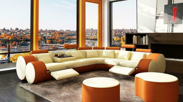 XXL Multifunction s Leather Couch Couch Big Sofa Upholstery Corner sofa Decor Modern