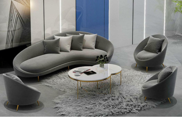 Corner sofa + Armchair Living landscape Relax Seat Design Couch Lounge Sofas Textile Velvet