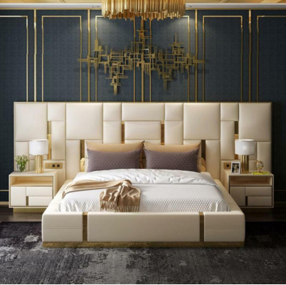 Bed Upholstery Design Luxury Wood Double Hotel Beds Marriage Sleep Room