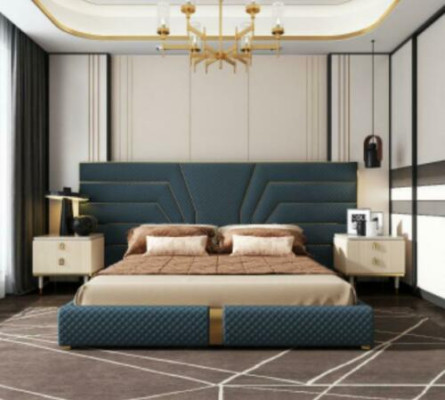 Designer Bed 180x200 Leather Textile Beds Double Sleep Room Luxury