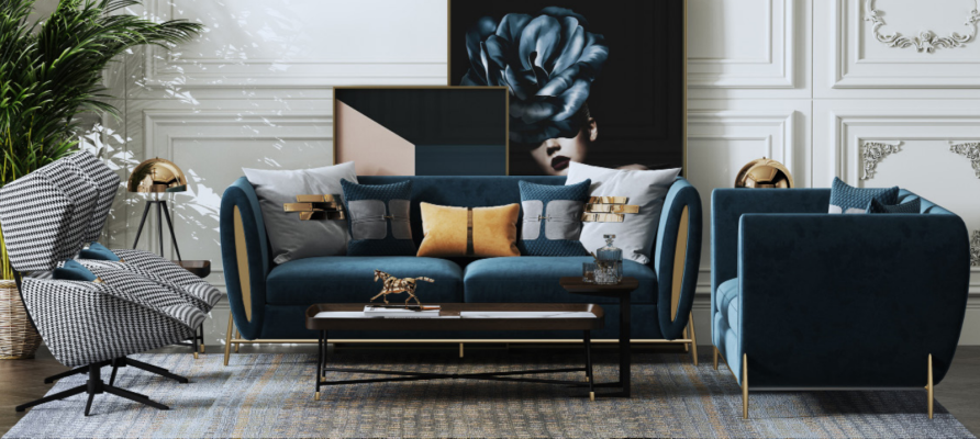 Sofa set 3+1 Seater Set Design Sofas Upholstery Couches Textile Relax Luxury