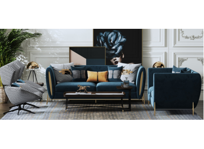 Sofa set 3+1 Seater Set Design Sofas Upholstery Couches Textile Relax Luxury