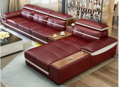 Luxury Corner sofa L-shape Imitation leather Corner upholstered sofa Seat Design Couch Sofas Red new