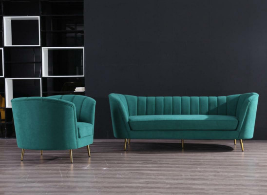 Living landscape Relax Velvet Seat Design Couch Lounge Sofa set 3+1 Seater Furniture
