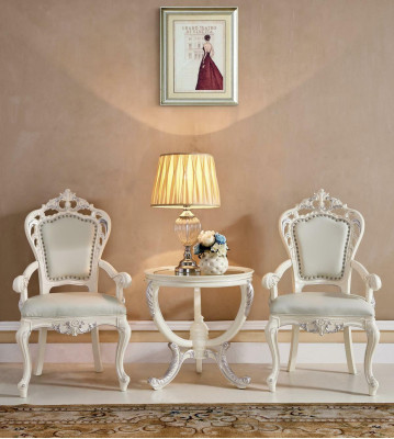Set 2x Chairs with Armrests Side table Armchair with Armrests Luxury Armchair new