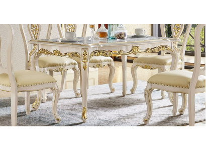Baroque Dining table Table Living room Group Suite Wood Dining room Design Tables