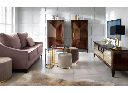 Suite Living room Sofa Stool Wardrobe TV cabinet Luxury Wood Sofas Seater Set new 7pcs