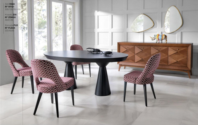 Dining set luxury dining room dinette dining table suite chair sideboard wood 6 pieces