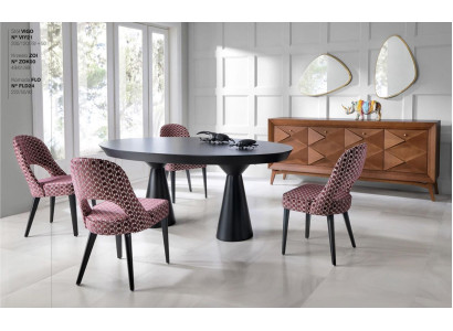 Dining set luxury dining room dinette dining table suite chair sideboard wood 6 pieces