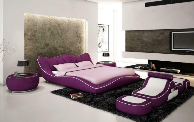 Modern Design Bed XXL Decorative Beds Luxury Style Double Hotel Leather