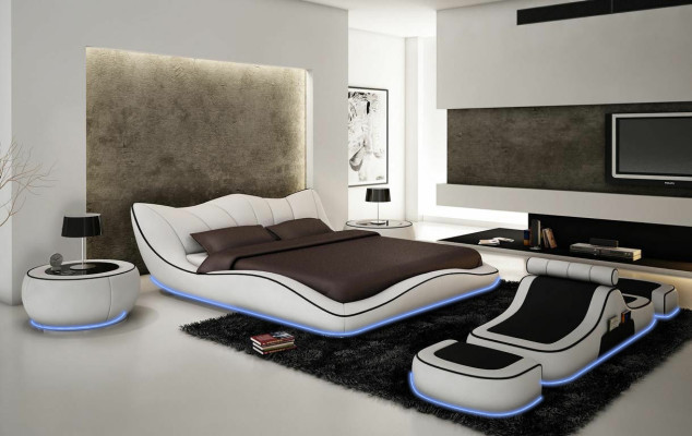 Modern Design Bed XXL Decorative Beds Luxury Style Double Hotel Leather