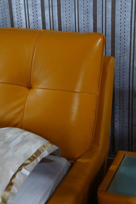 Designer Bed Bedroom Double bed Beds Leather Hotel Luxury Upholstery