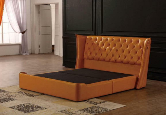 Designer Double bed Bed Beds Leather Chesterfield Luxury Hotel Bedroom